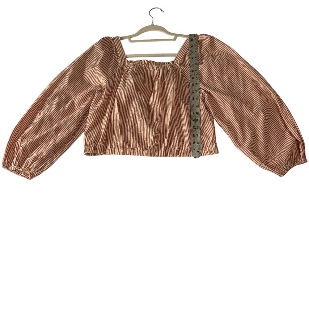 Madewell Striped Cotton Button-Up Puff Sleeve Blouse With Square Neckline - Picture 5 of 10